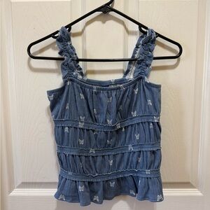 Old Navy Girls Smocked Butterfly Tank Top
